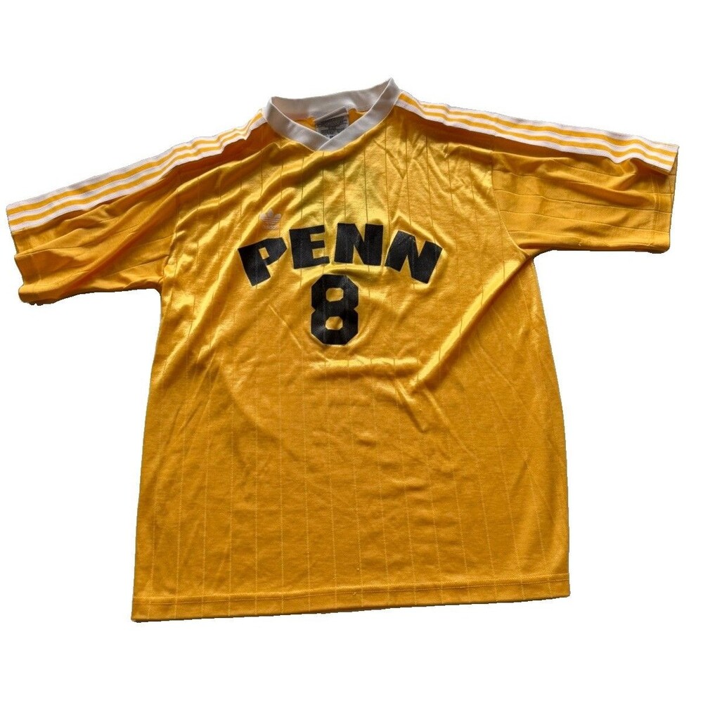 Adidas Penn #8 Futbol Soccer Jersey Men’s Large Yellow Gold Vintage USA 80s/90s